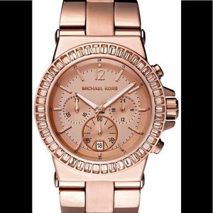 Michael Kors Dylan Rose-Tone Chronograph Watch.